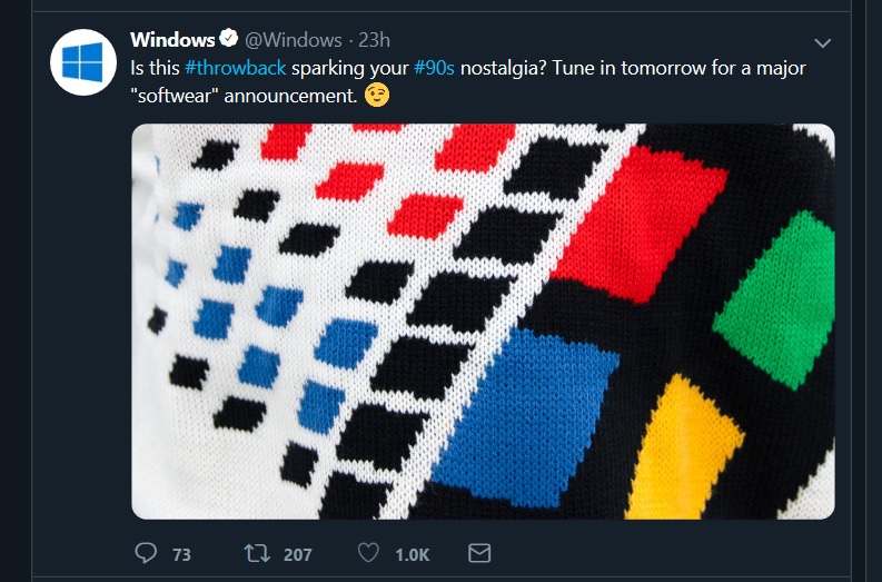 Windows 95 Tweet Screenshot