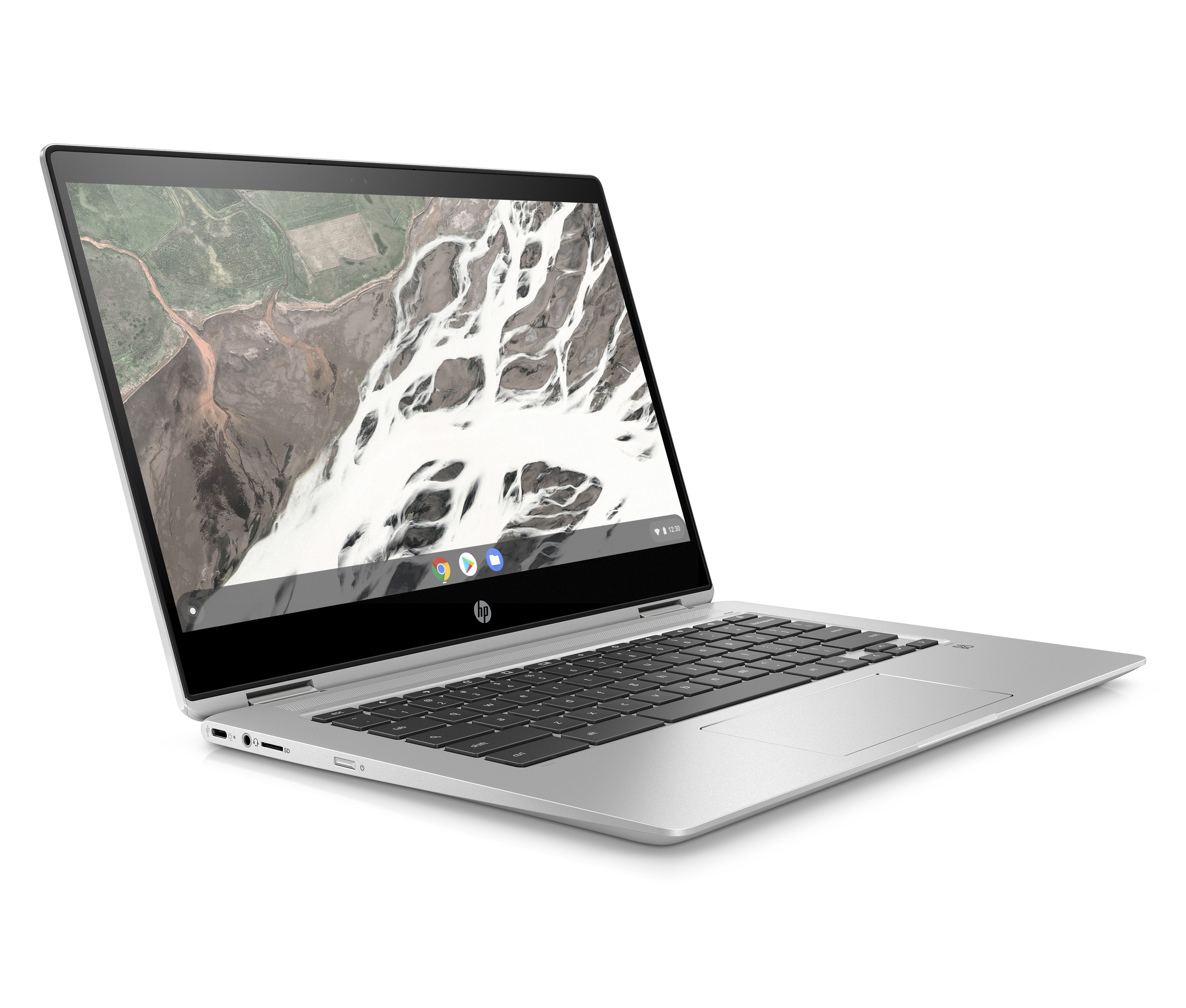 hp launches amd chromebook ces 2019 x360 14 g1 front right