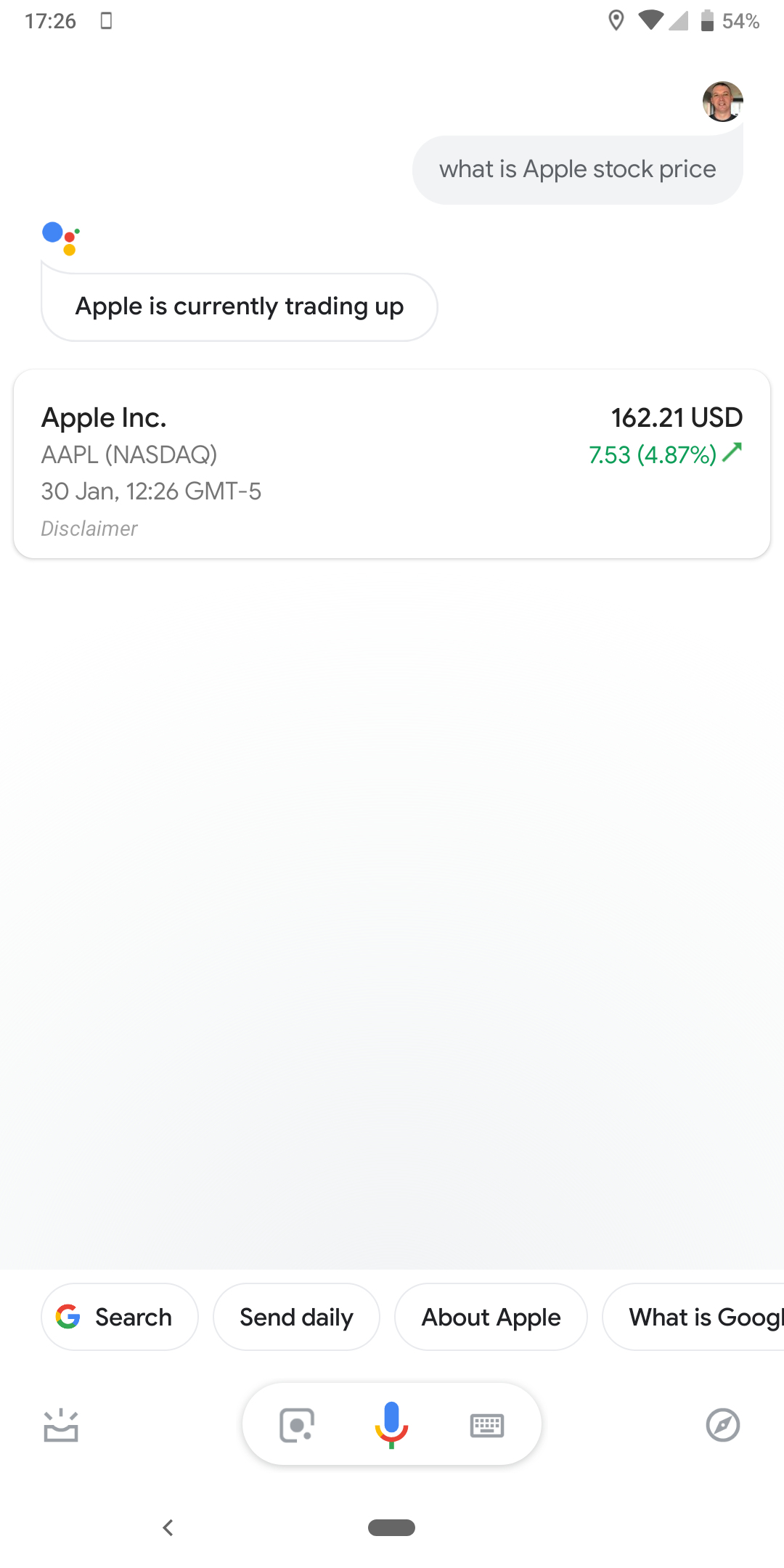 ok, google what is apple stock price?