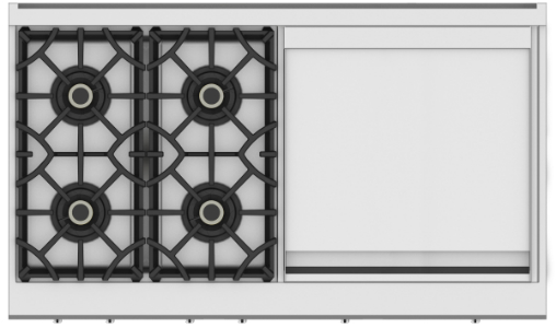 hestan commercial cooking suites home chefs 48 inch 4 burner rangetop with 24 griddle  krt series