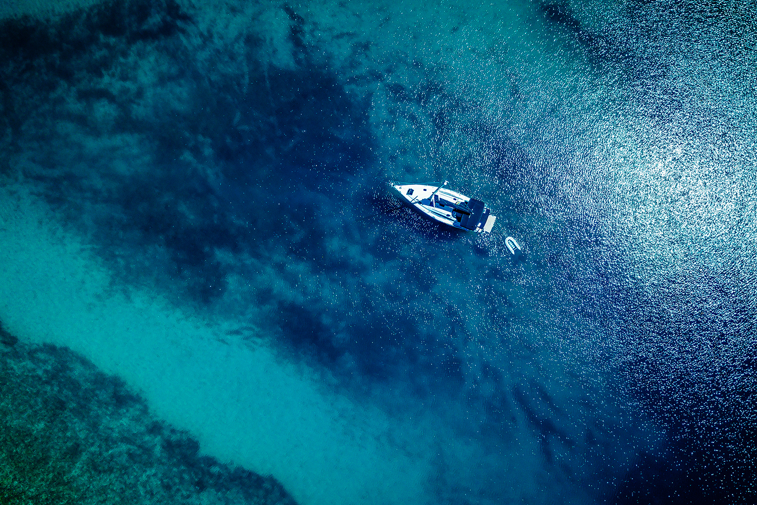 best drone photos lone boat