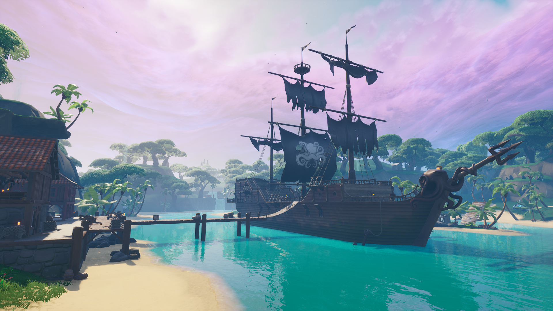 Pirate ship in Lazy Lagoon in Fortnite Season 8