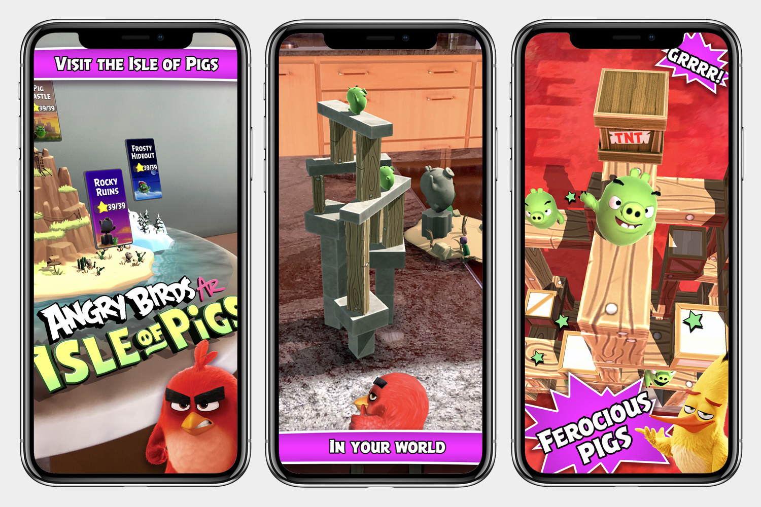 angry birds ar isle of pigs brings 3d demolition into your living room store screens