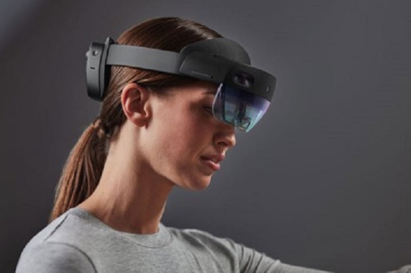 Person wearing HoloLens 2.
