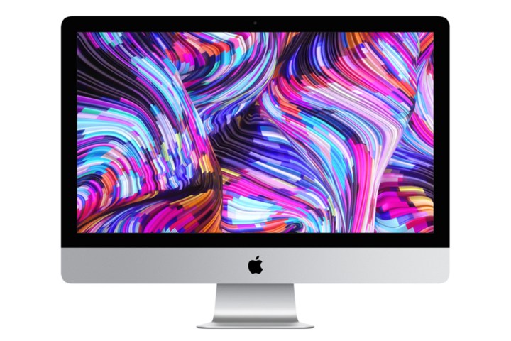The iMac 2019 model displays a vibrant scene on a white background.
