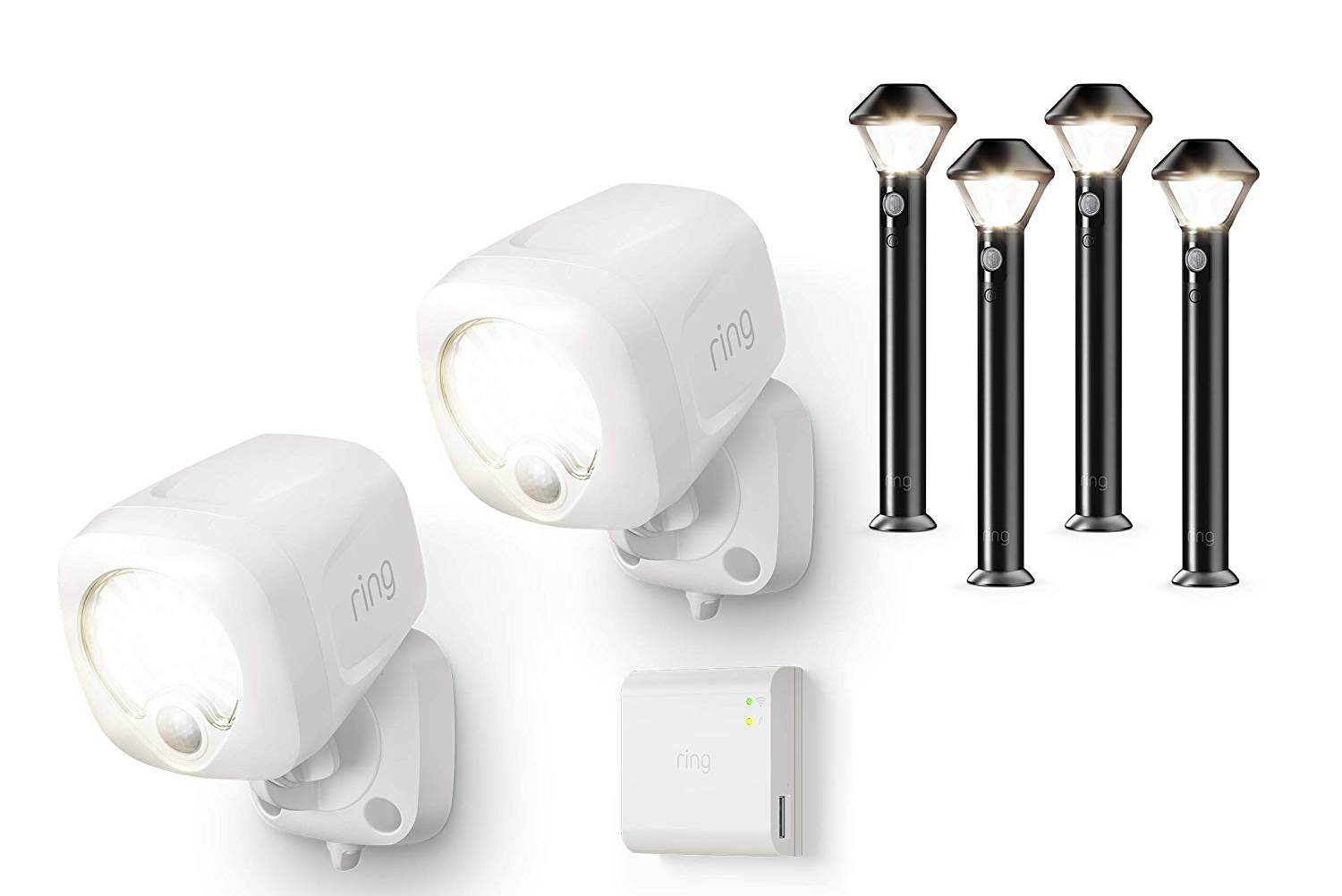 amazon ring smart lighting pre order deals  spotlight white starter kit 2 pack bundle with 4 pathlights 750x500