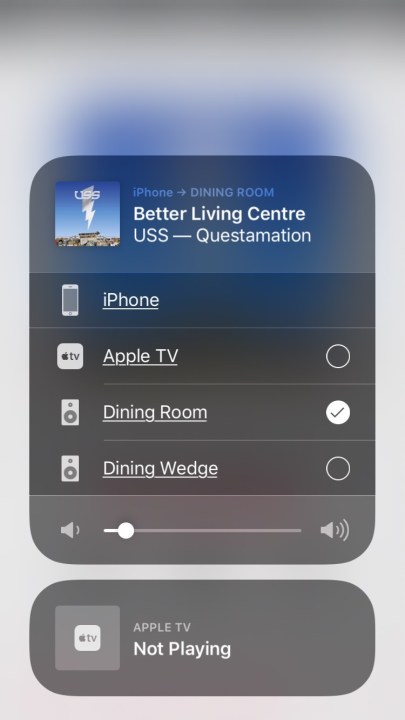 Screenshot of Apple's AirPlay control page.