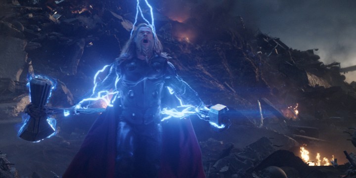 Thor se met sous tension dans Avengers : Endgame.