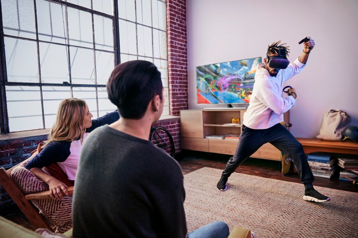 Oculus Quest 2 being used by player.