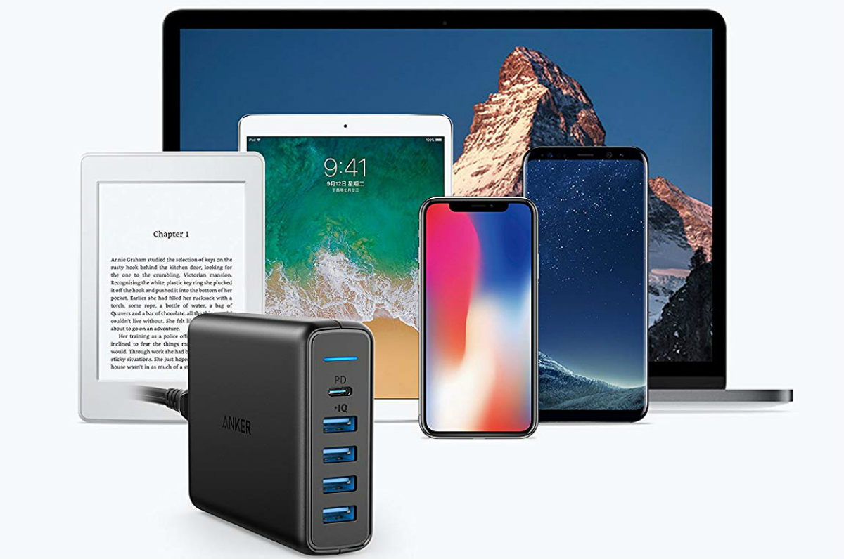 amazon daily deals on anker iphone wireless chargers usb c wall charger premium 60w 5 port desktop with one 30w power deliver