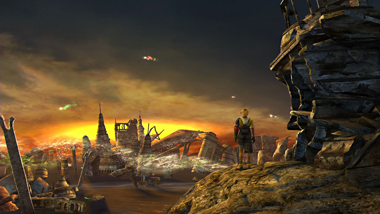 Tidus looking over the ruins of Zanarkand.