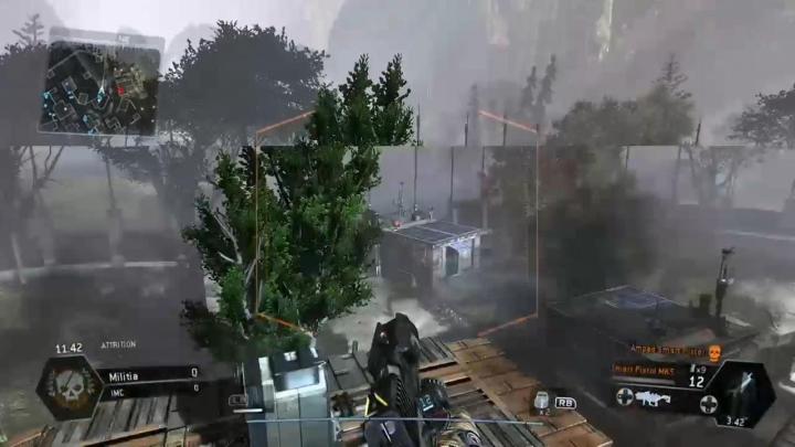 Screenshot showing screen tearing in a game.