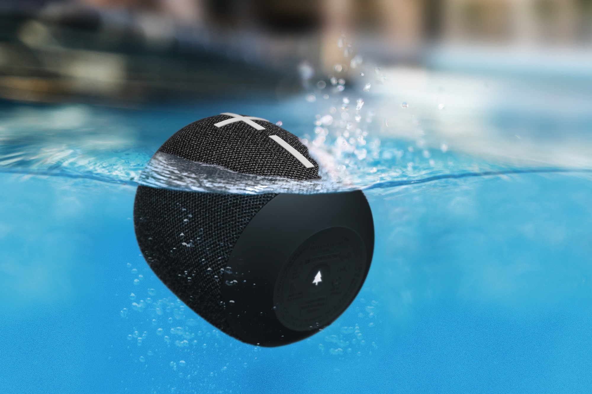 The Ultimate Ears Wonderboom 2 in a pool.