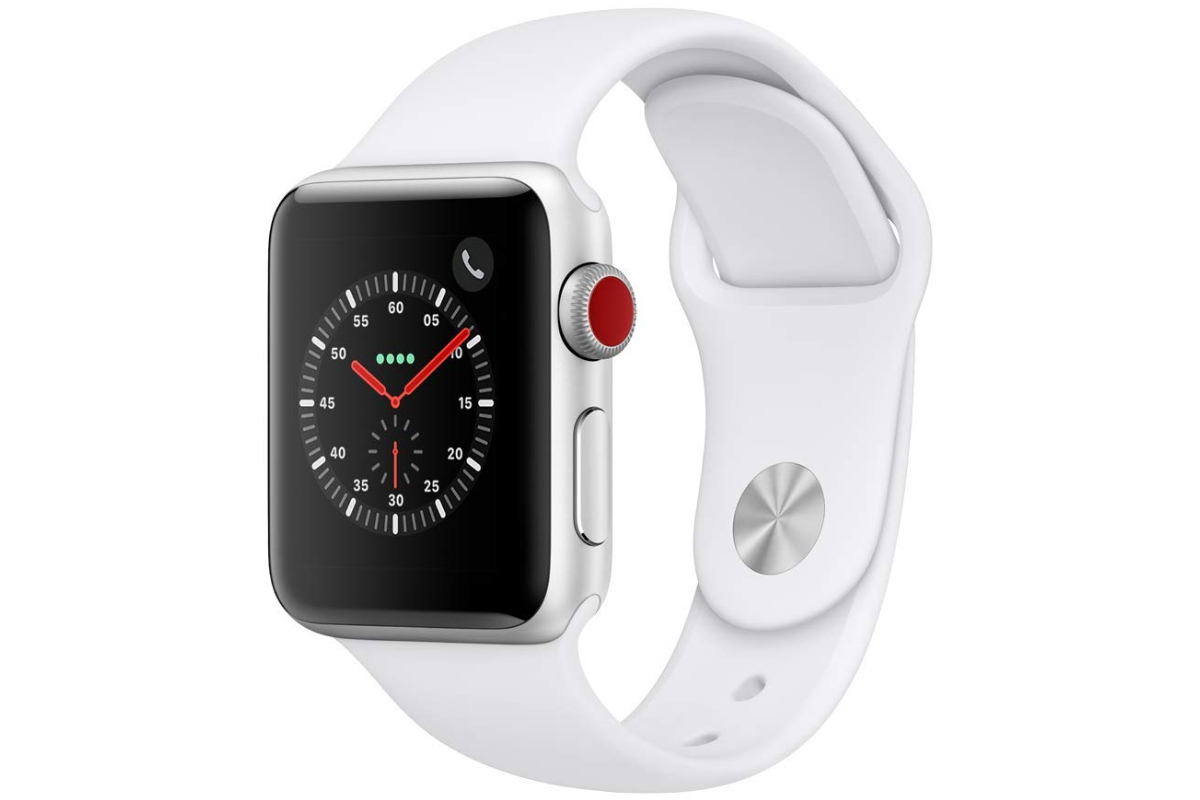 amazon 4th of july sale apple watch series 3  gps cellular 38mm silver aluminium case with white sport band 1