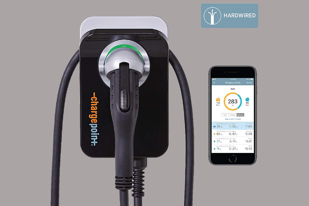 amazon cuts prices of juicebox and chargpoint level 2 home ev chargers chargepoint charger  hardwired 18 foot cable 1