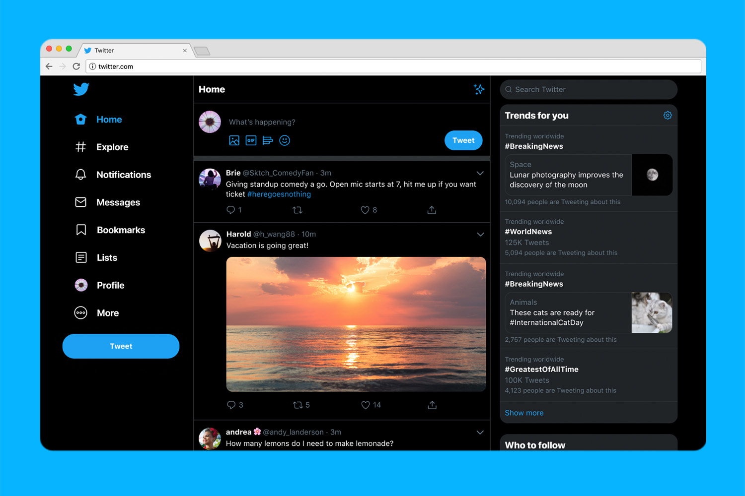 How to turn on Twitter's dark mode