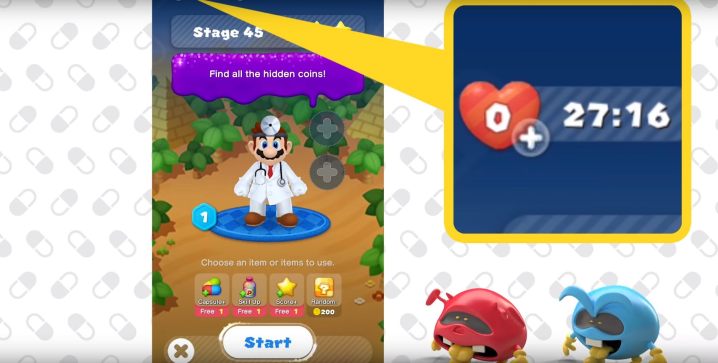 Dr. Mario World mobile game nintendo microtransactions diamond heart