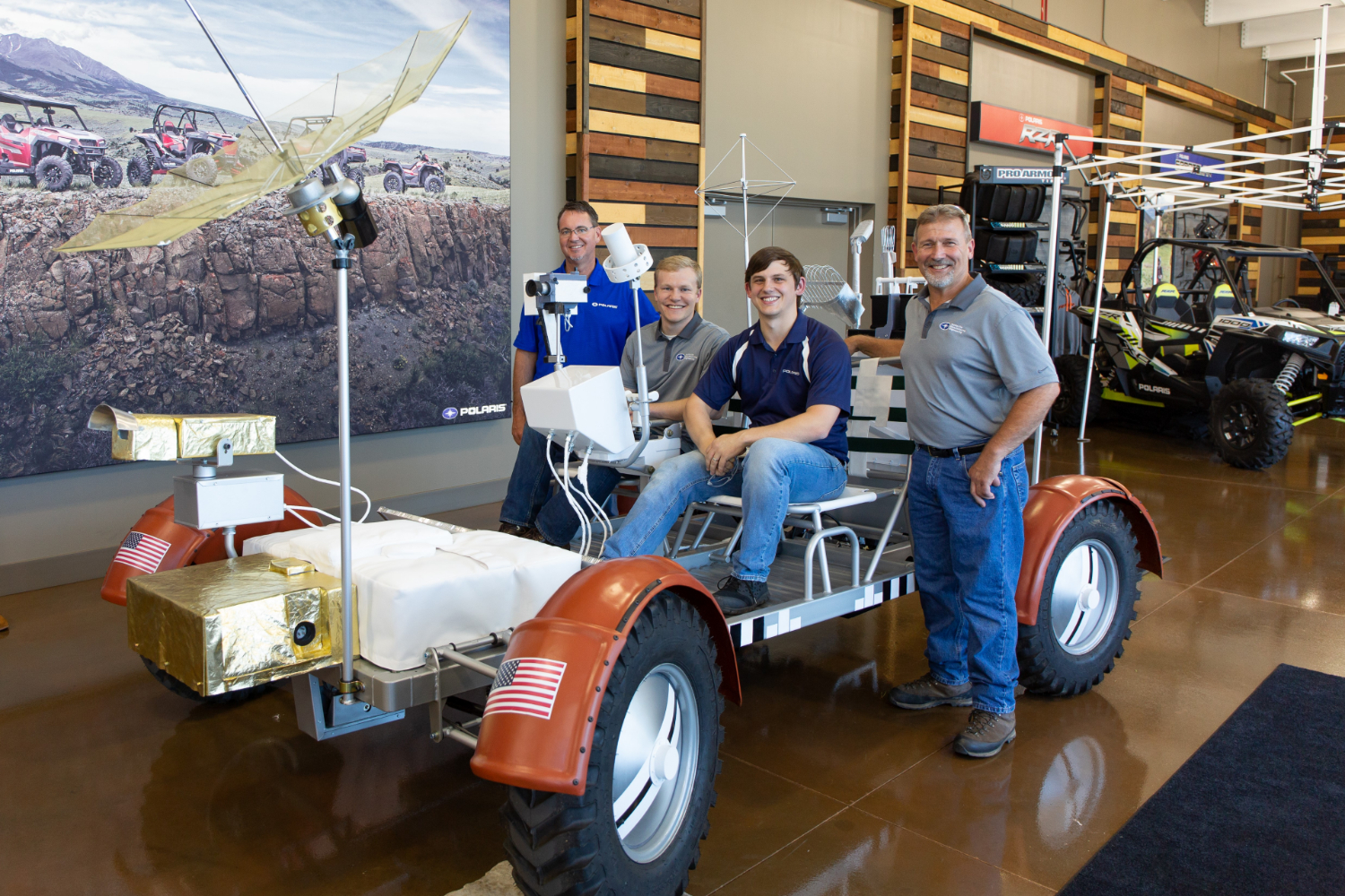 polaris builds lunar rover vehicle replica with indian slingshot and rzr parts lrv team