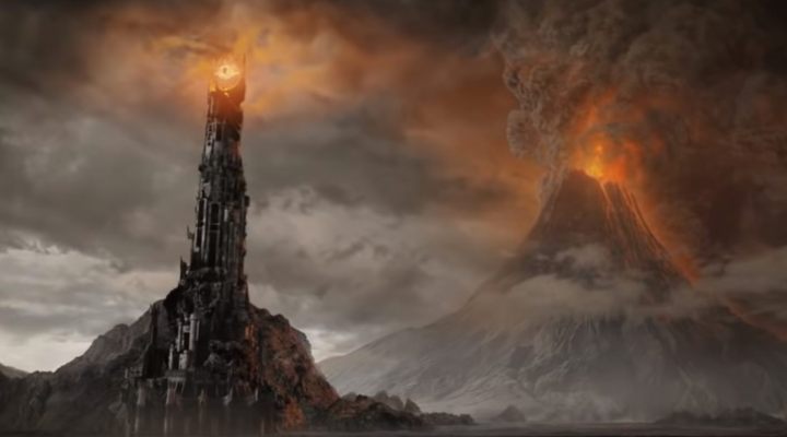 Uma imagem de Mordor vista no Senhor dos Anéis Amazon Game Studios, um jogo online multiplayer massivo.