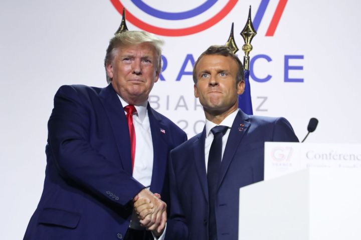 Donald Trump and Emmanuel Macron at the G7