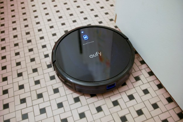 The Eufy RoboVac 15C Max cleaning the floor.