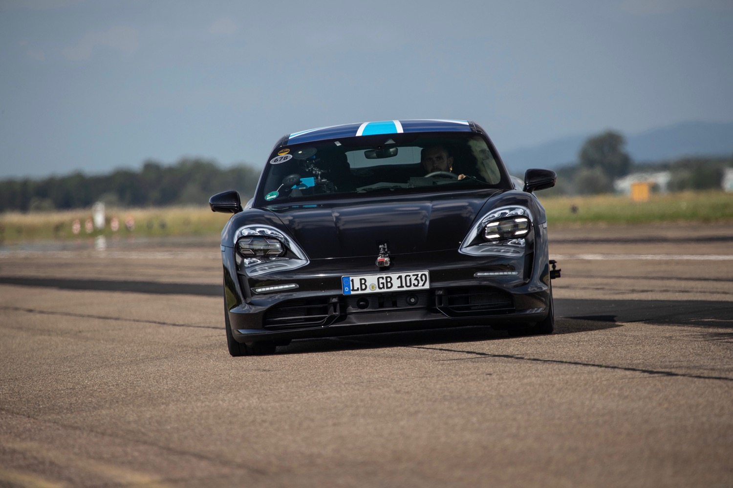 porsche taycan electric car prototype goes 0 124 mph 26 times in a row acceleration testing
