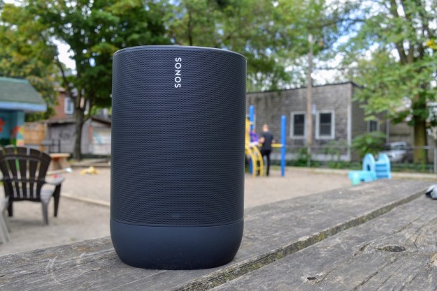 The Sonos Move in an outdoor setting.