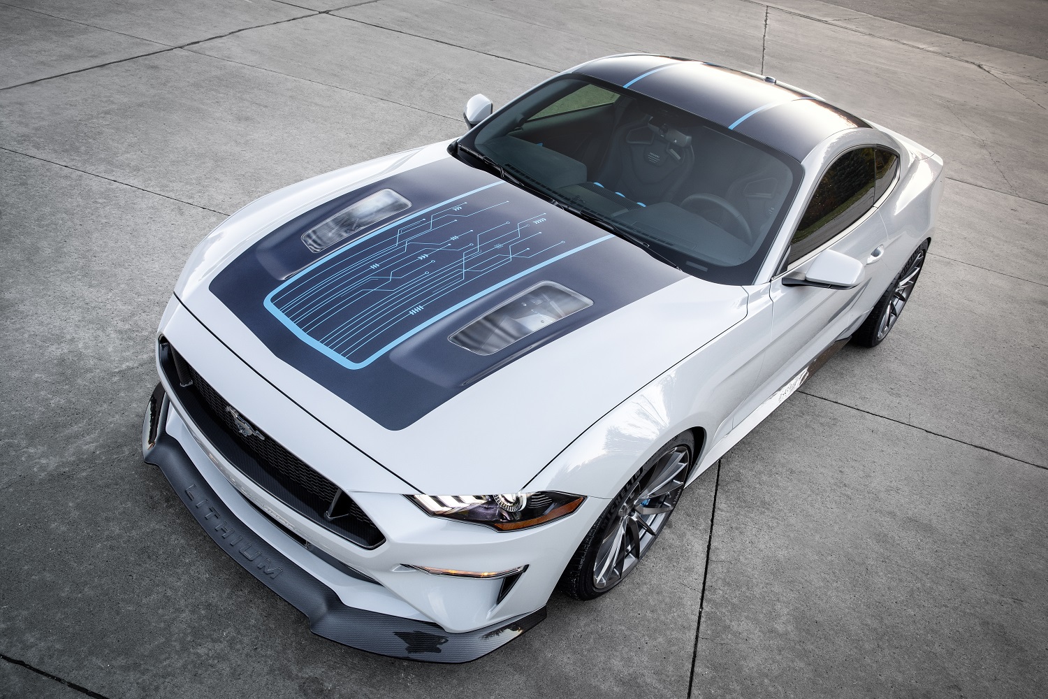 ford mustang lithium electric muscle car concept shown at sema 2019