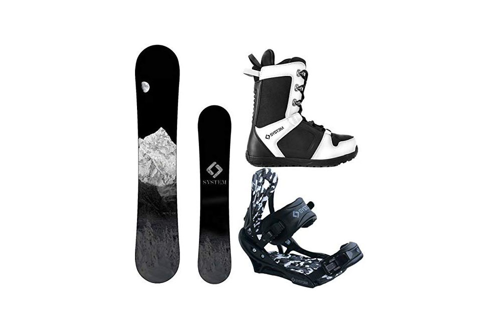 System 2022 MTNW Snowboard w/Mystic Bindings and Lux Boots Women's Complete Snowboard Package 