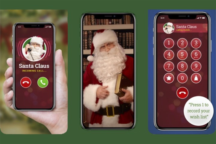 A Message From Santa! app with Santa and phone.
