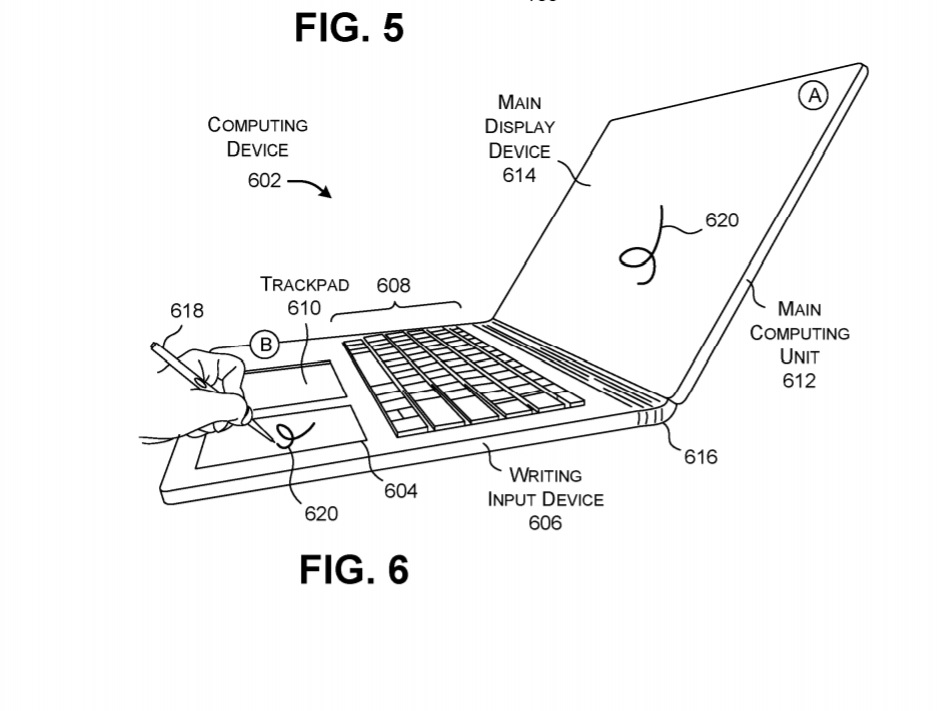 microsoft surface book 3 inking space patent in keyboard 2