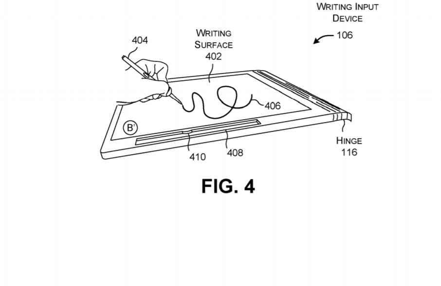microsoft surface book 3 inking space patent in keyboard