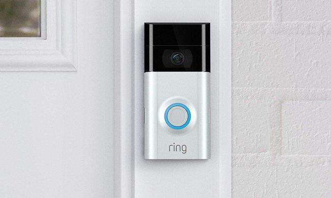 The second-generation Ring Video Doorbell installed on a front door.