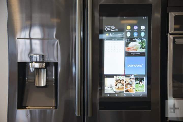 Samsung Family Hub fridge touchscreen.