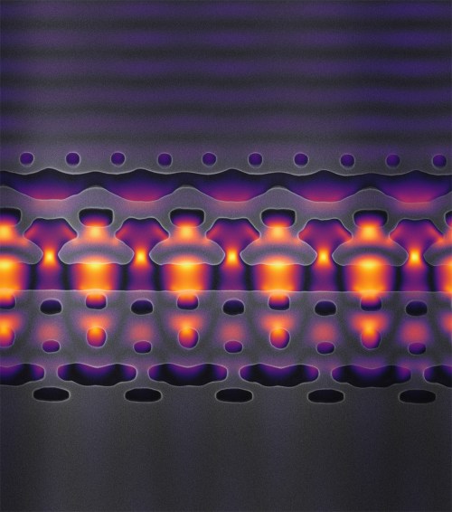 A magnified image of an accelerator-on-a-chip
