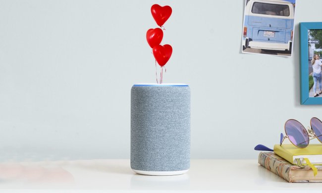 Amazon Echo dressed up for Valentine's Day
