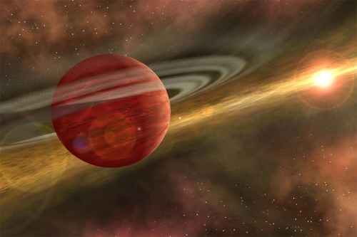  Artist's conception of a massive planet orbiting a cool, young star.