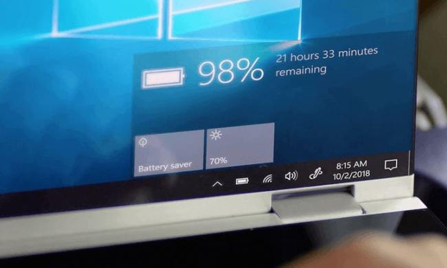 Screenshot showing battery life in Windows.
