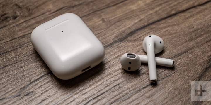 Apple AirPods Gen 2 on Wooden Table.