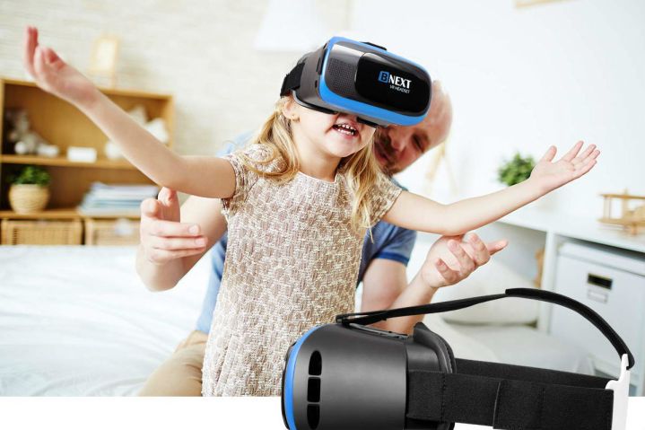 Child playing with the Bnext VR Headset.