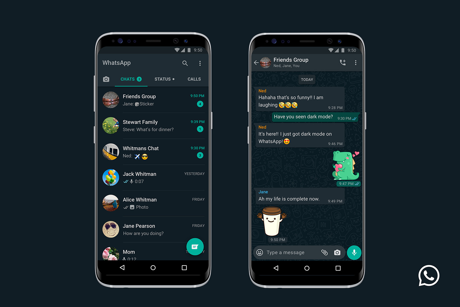 whatsapp dark mode launches english darkmode android