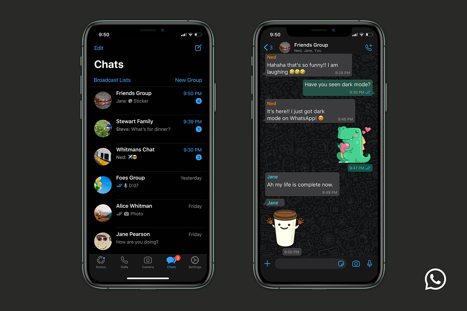whatsapp dark mode launches english darkmode iphone