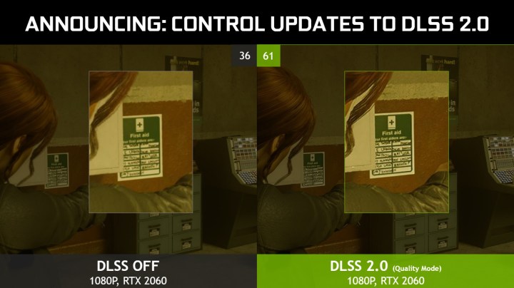 A demonstration of DLSS in Control.