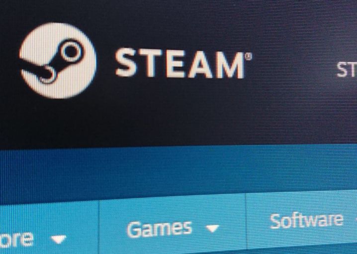 Steam logo on a PC.