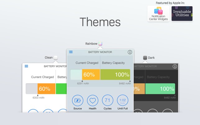Screenshot showing Battery Care theme options.