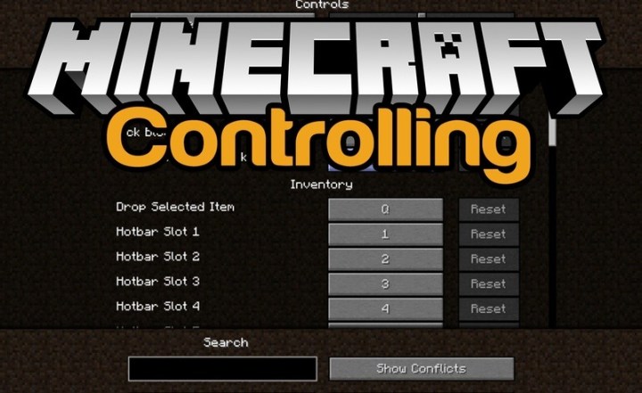 The minecraft controlling menu.