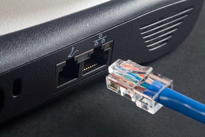 Image of Ethernet port and lpug.