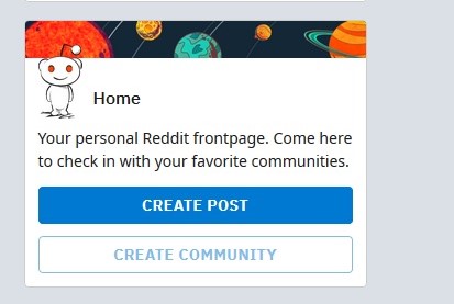 Reddit create community screenshot