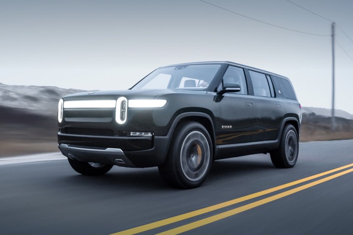 Rivian R1S on the road