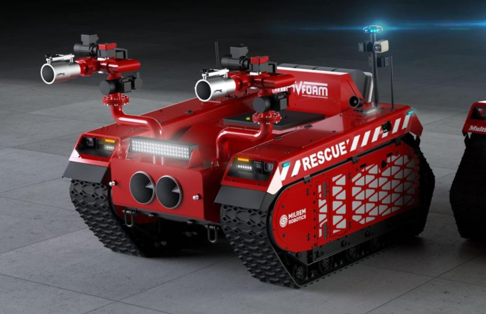 Firefighting Robots This Next-Gen Firefighting Robot has a Spotter Drone and a Foam Blaster ...